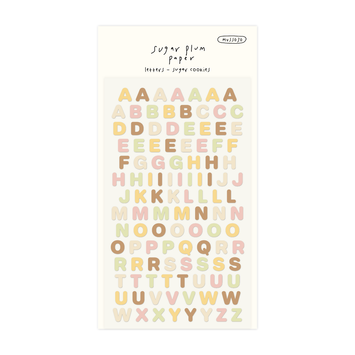 Letters (Sugar Cookies) - Matte Vinyl Sticker Sheet