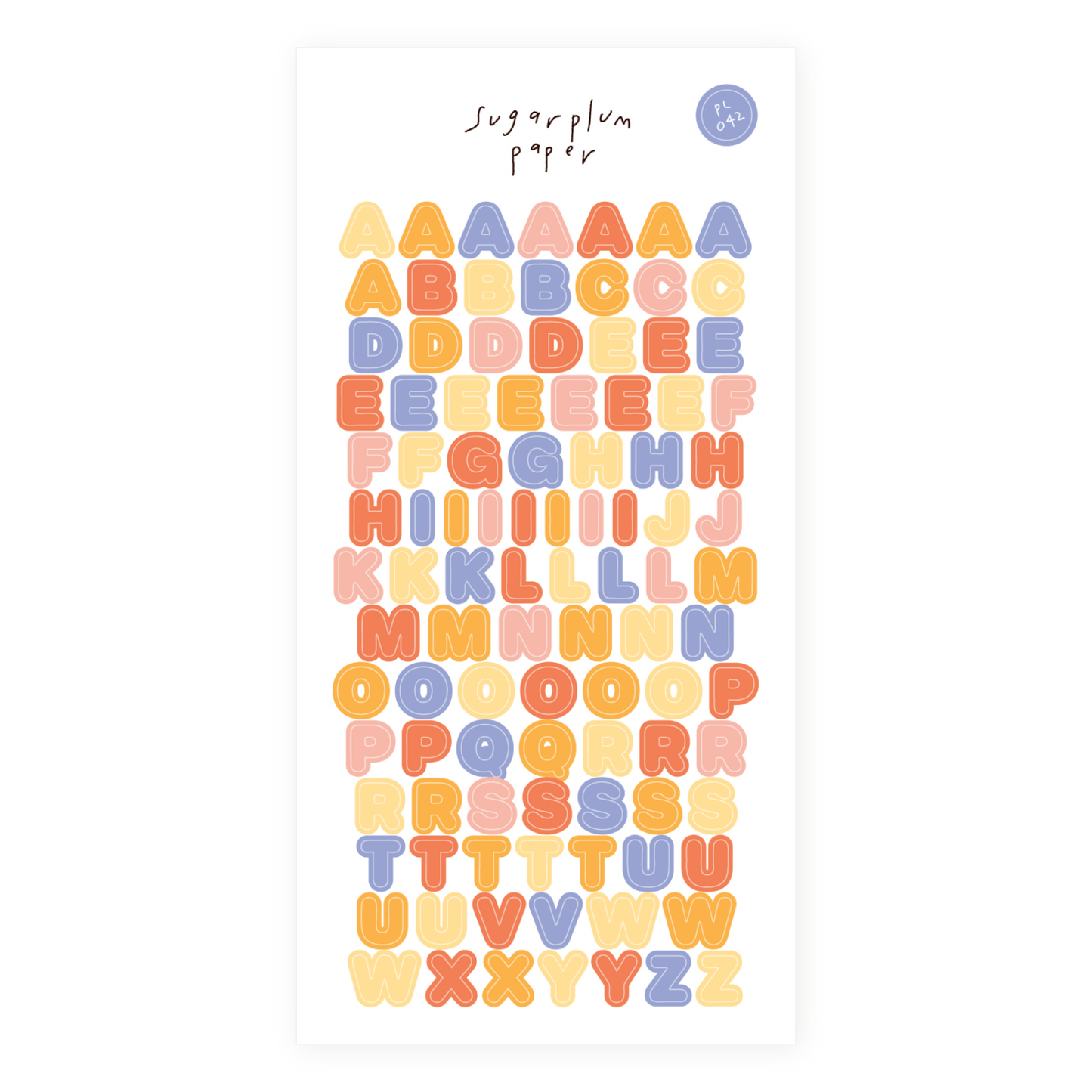 Letters-Starburst - Paper Sticker Sheet