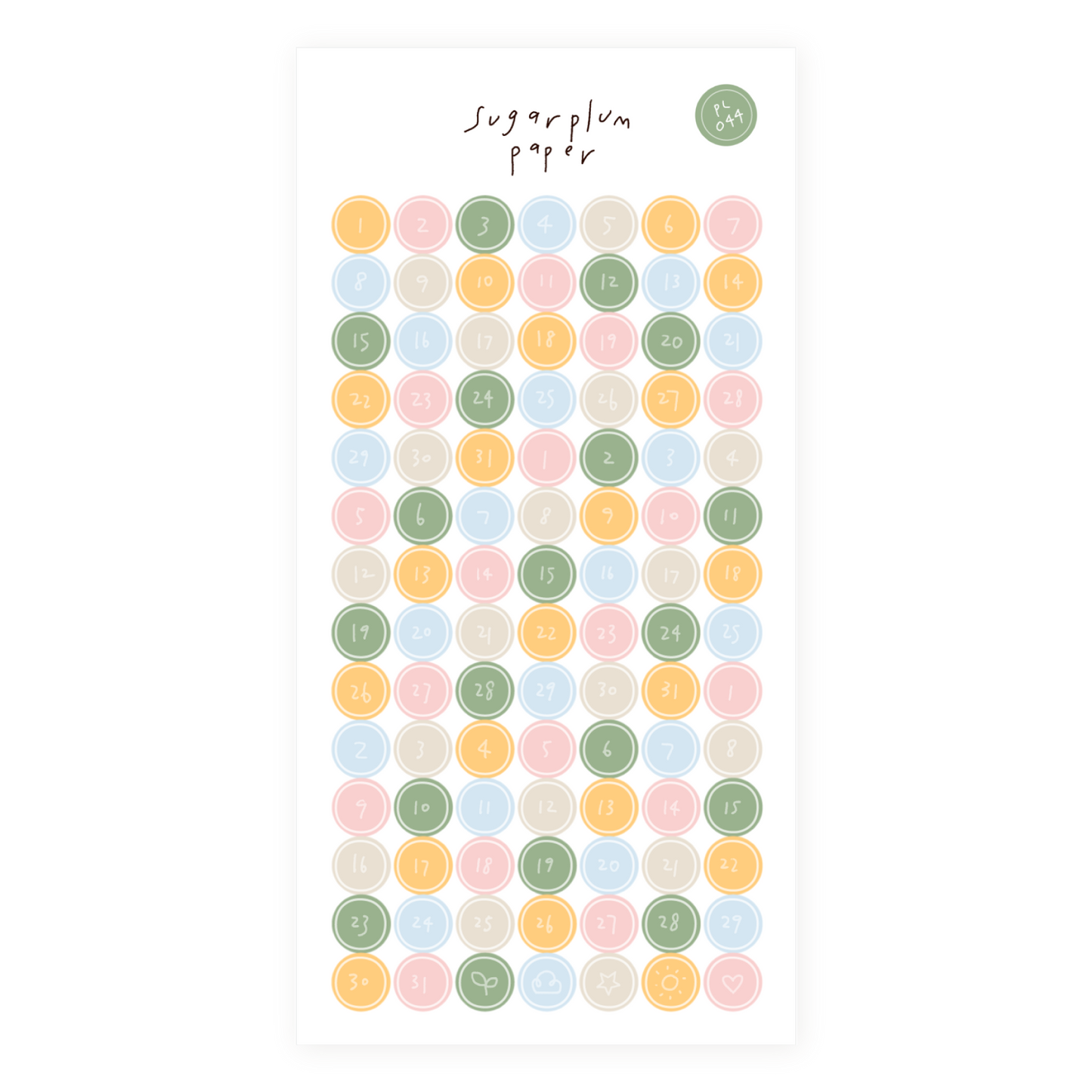 Date Dots - Paper Sticker Sheet