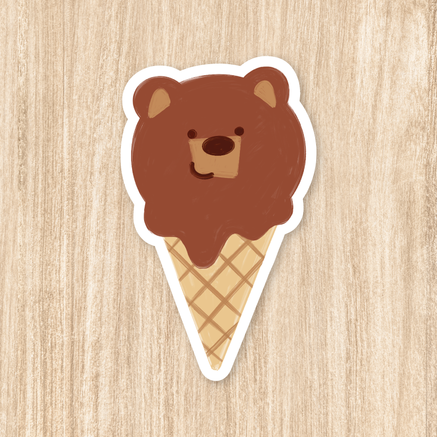 Bear Cone - Vinyl Sticker
