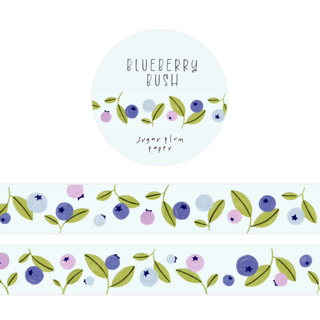 Blueberry Bush - Washi Tape - 15mm x 10m
