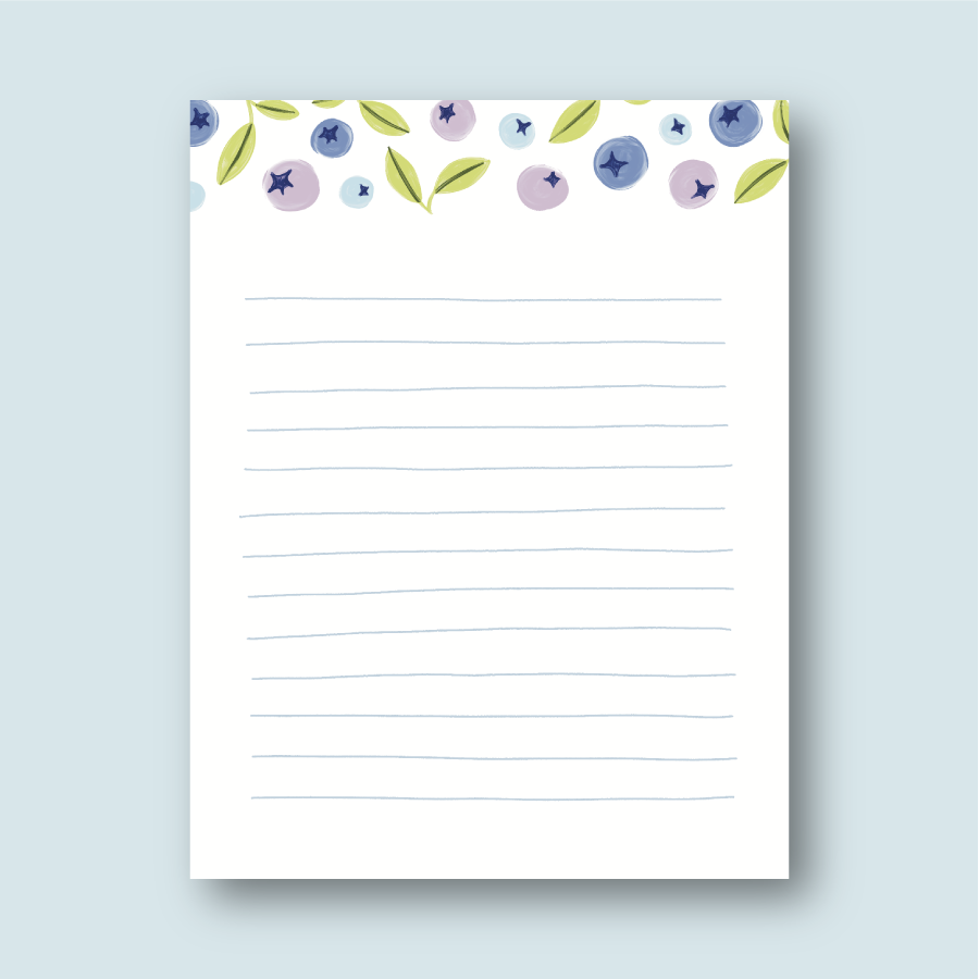 Blueberry Memo Pad | 4.25" X 5.5"