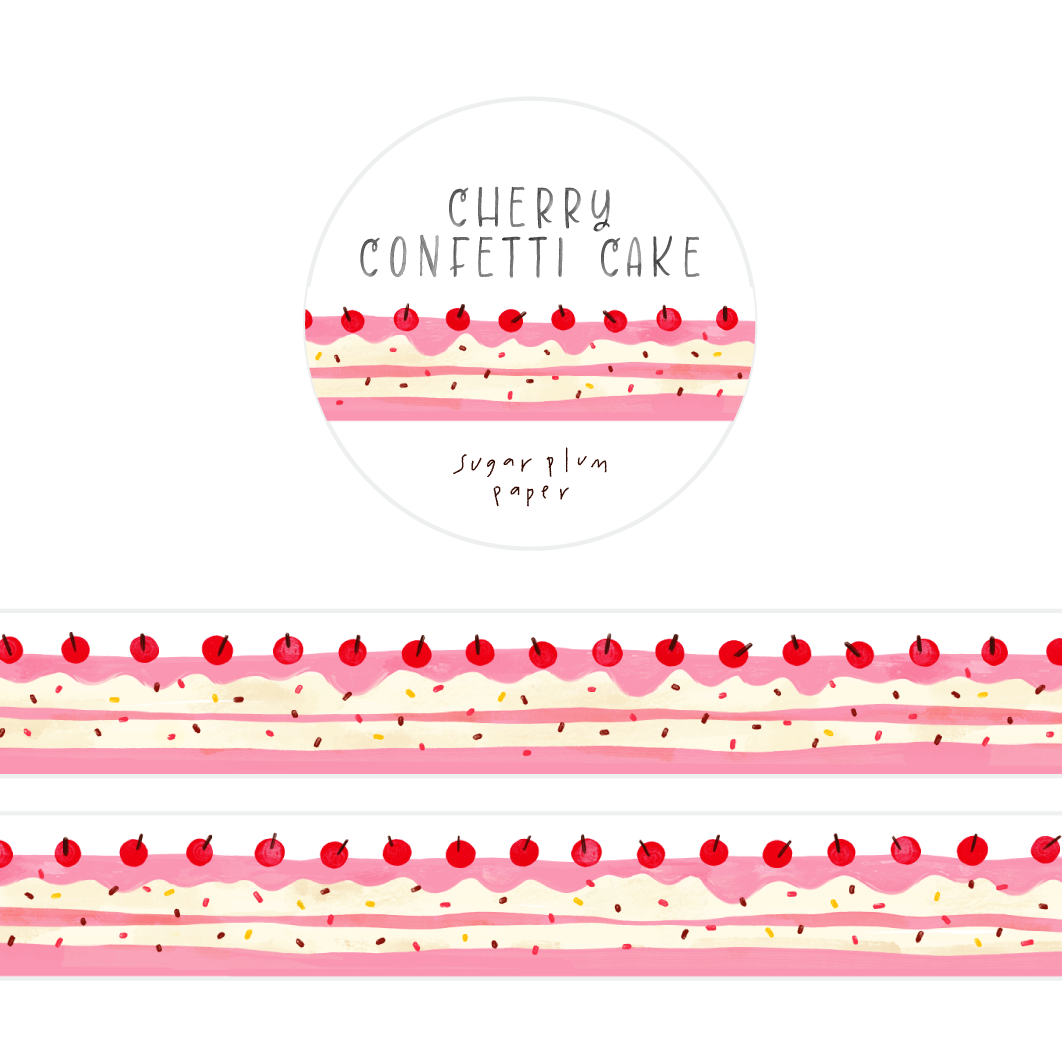 Cherry Confetti Cake - Washi Tape - 15mm x 10m