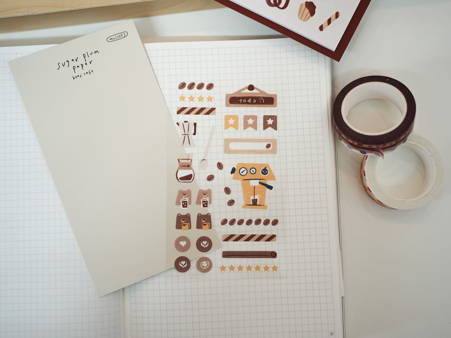 Bear Cafe - Matte Vinyl Sticker Sheet