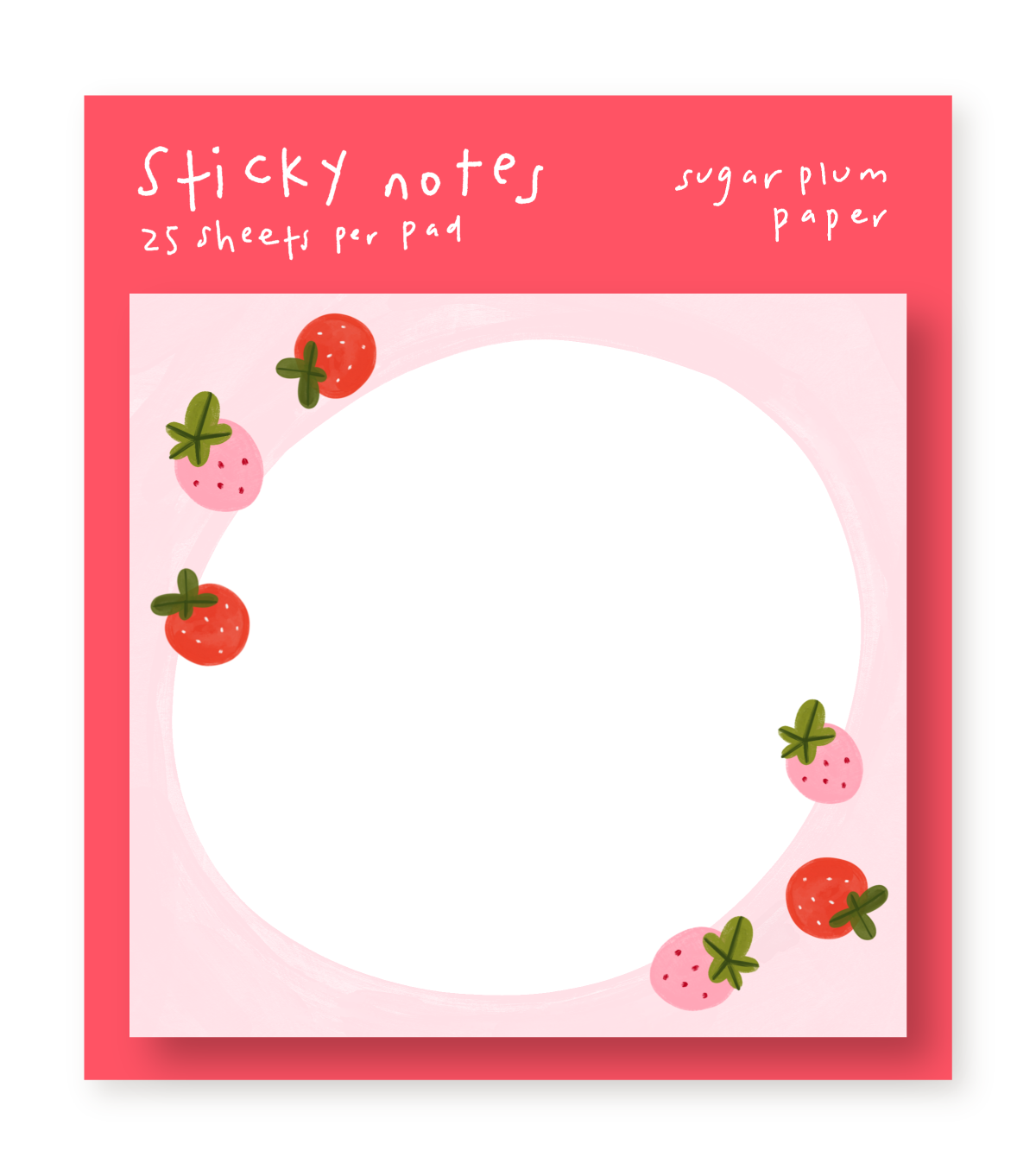 Strawberry Blank - Blank POST-IT® Notes - 3X3"