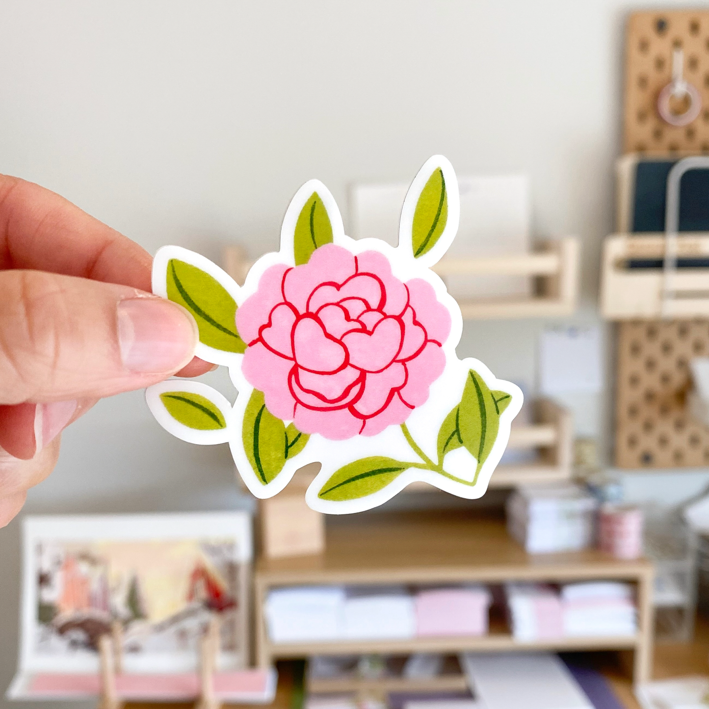 Pink Peony - Vinyl Sticker
