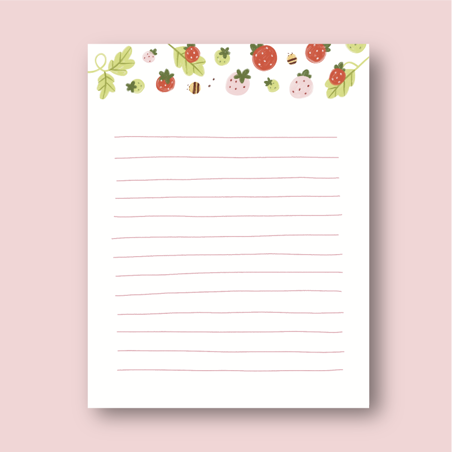 Strawberry Memo Pad | 4.25" X 5.5"