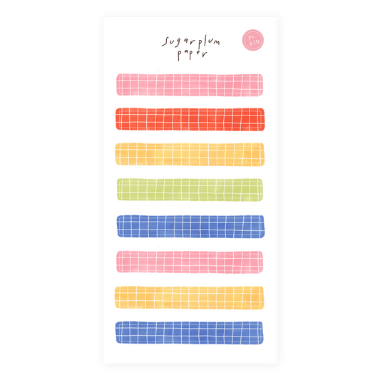 Grid Washi - Paper Sticker Sheet