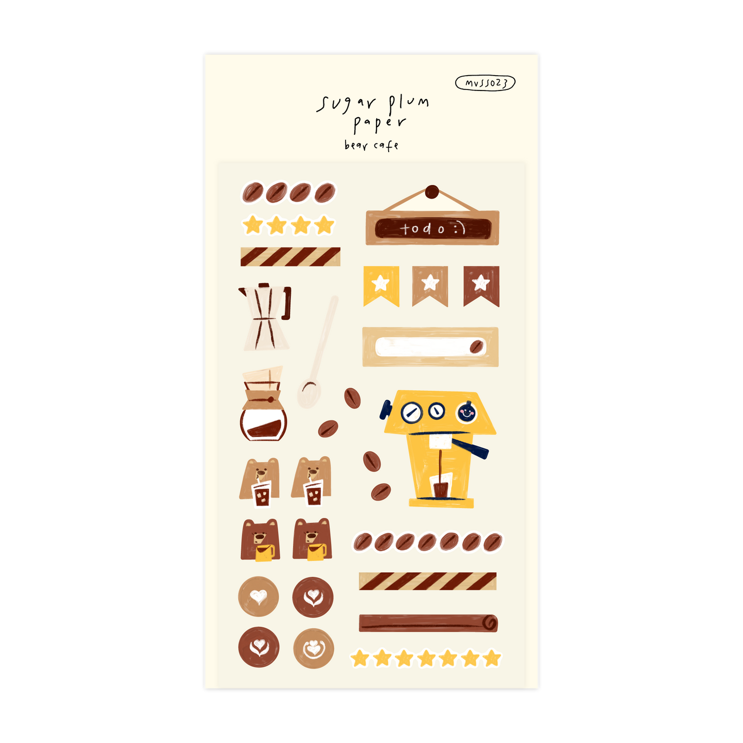 Bear Cafe - Matte Vinyl Sticker Sheet