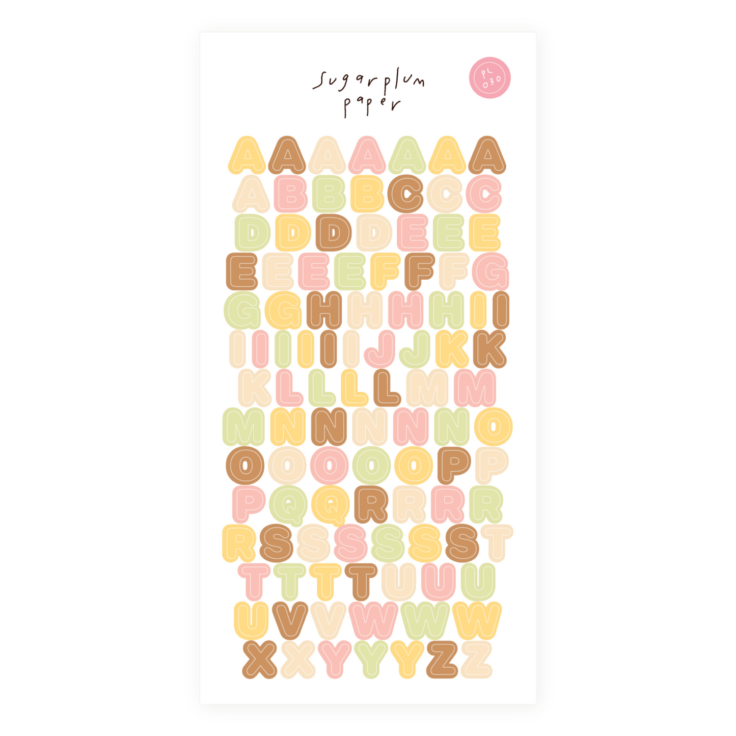 Letters-Sugar Cookies - Paper Sticker Sheet