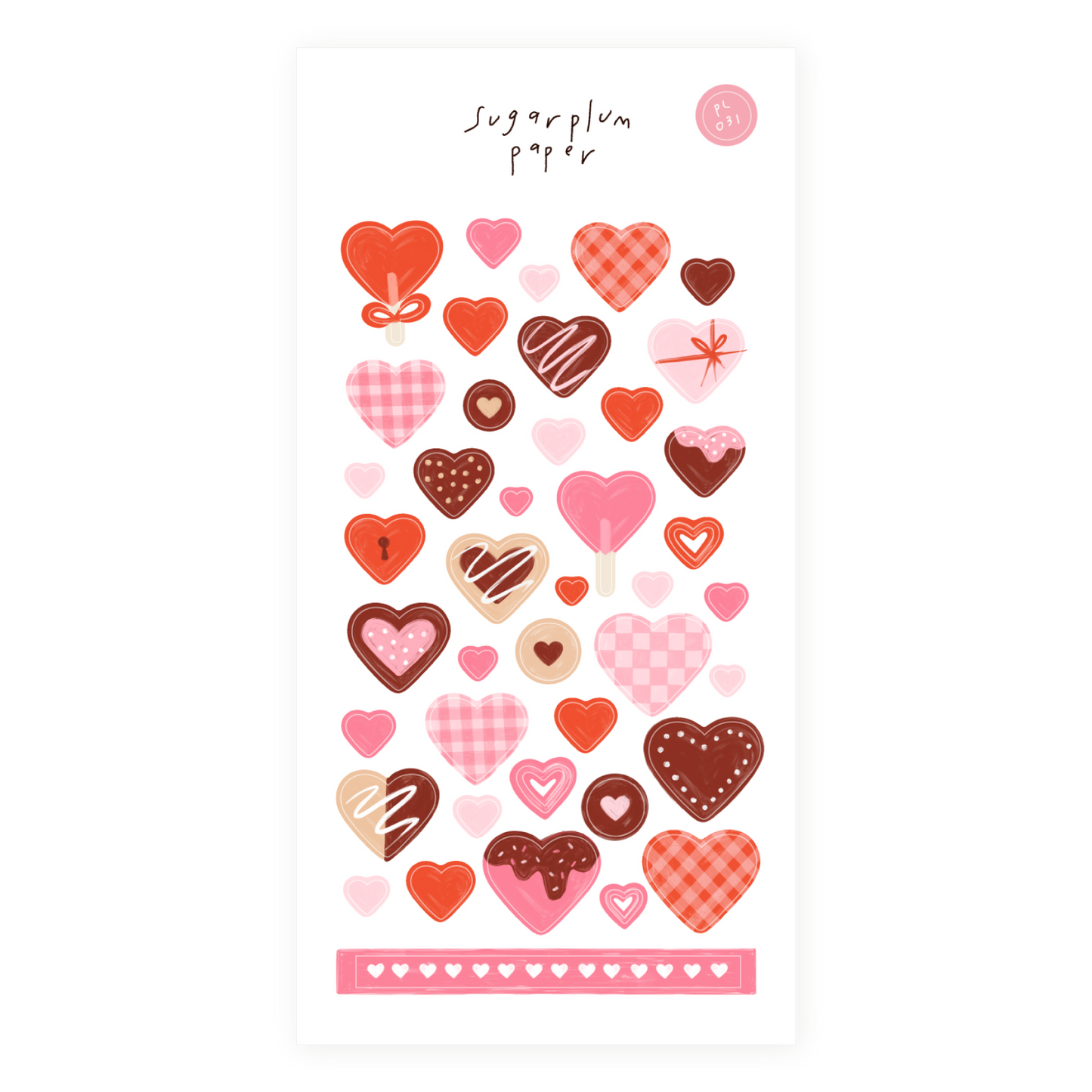 Valentine Hearts - Paper Sticker Sheet