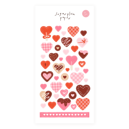 Valentine Hearts - Paper Sticker Sheet