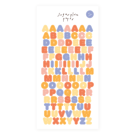 Letters-Starburst - Paper Sticker Sheet