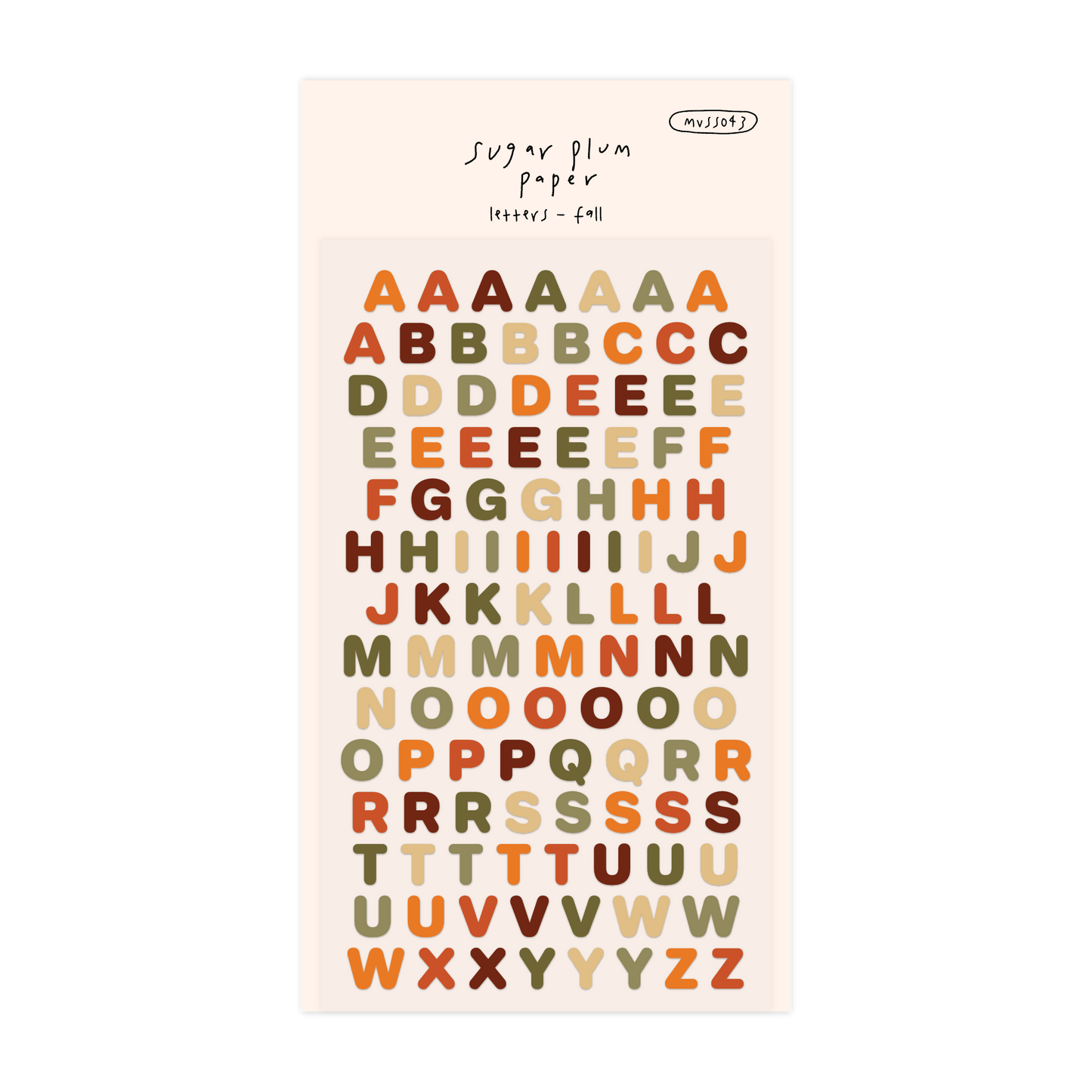 Letters (Fall) - Matte Vinyl Sticker Sheet