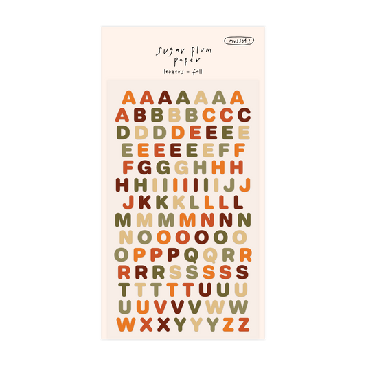 Letters (Fall) - Matte Vinyl Sticker Sheet