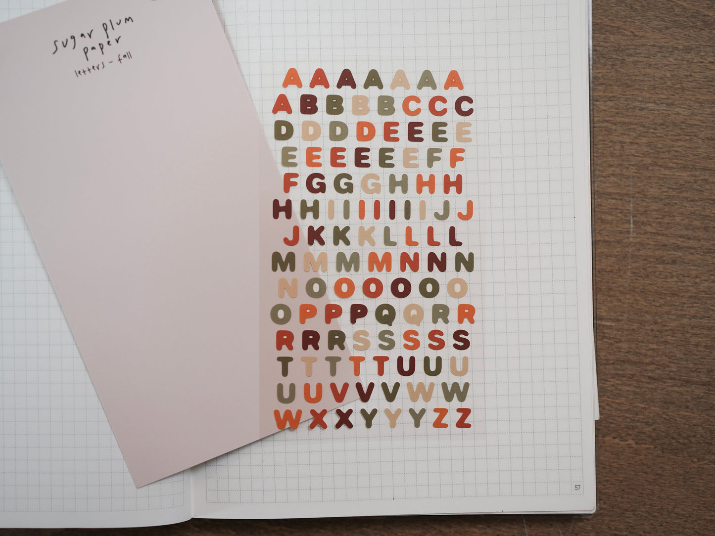 Letters (Fall) - Matte Vinyl Sticker Sheet