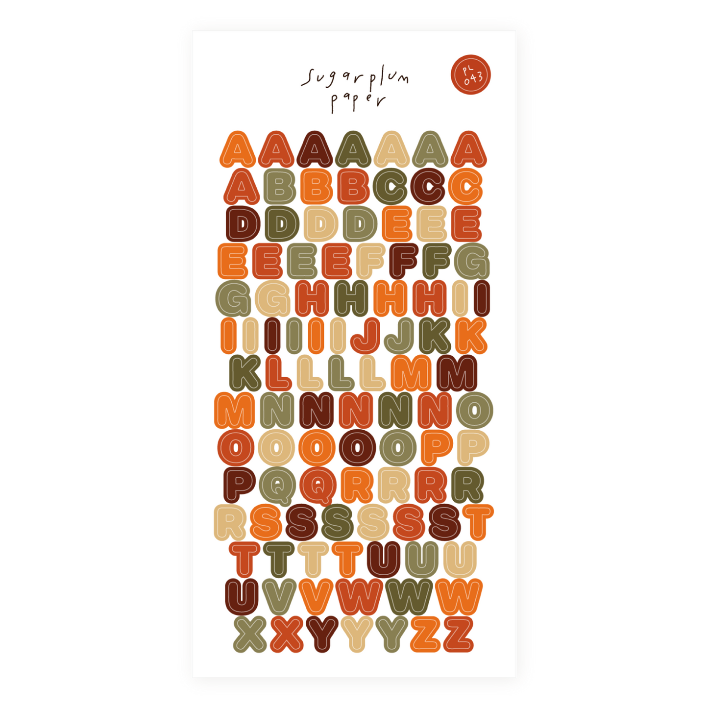 Letters-Fall - Paper Sticker Sheet