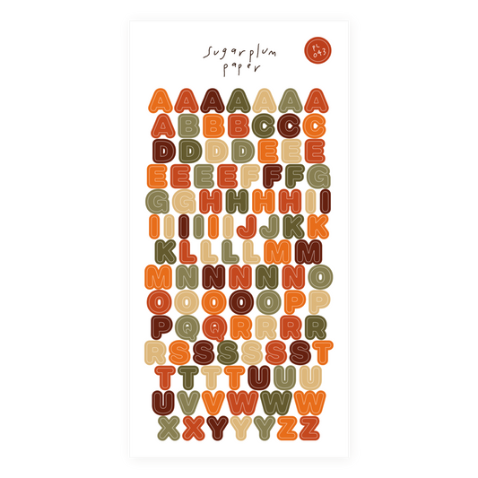 Letters-Fall - Paper Sticker Sheet
