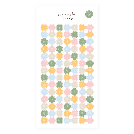 Date Dots - Paper Sticker Sheet