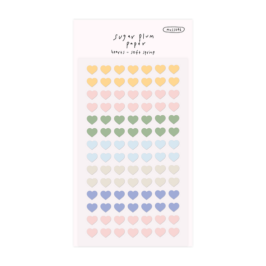 Hearts (Soft Spring) - Matte Vinyl Sticker Sheet