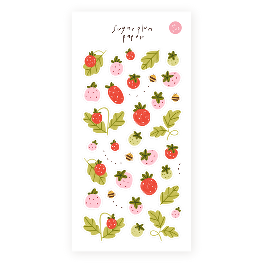 Strawberries - Paper Sticker Sheet
