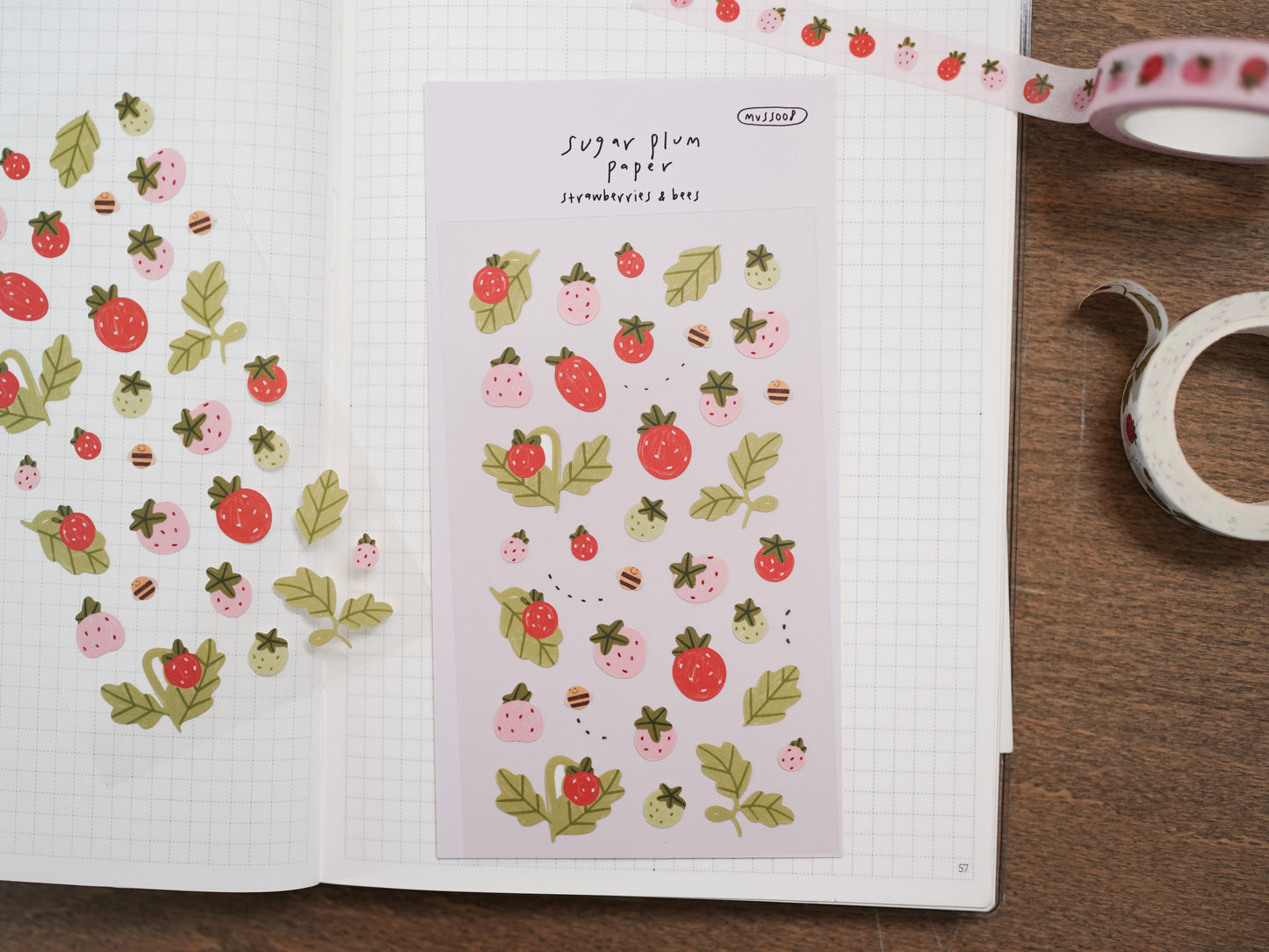 Strawberries - Matte Vinyl Sticker Sheet