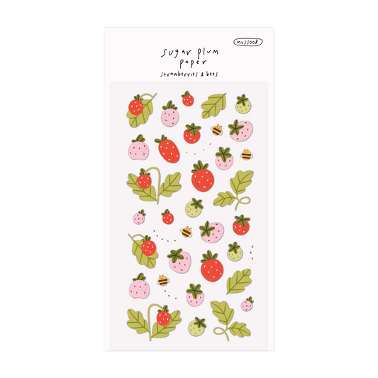 Strawberries - Matte Vinyl Sticker Sheet