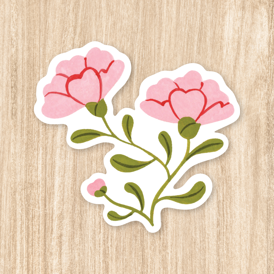 Twin Peony - Vinyl Sticker