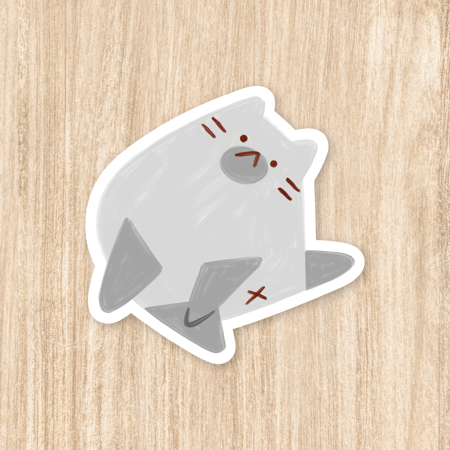 Grey Cat - Vinyl Sticker