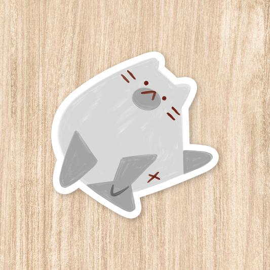 Grey Cat - Vinyl Sticker