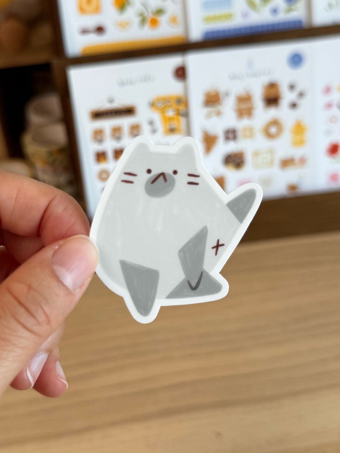 Grey Cat - Vinyl Sticker