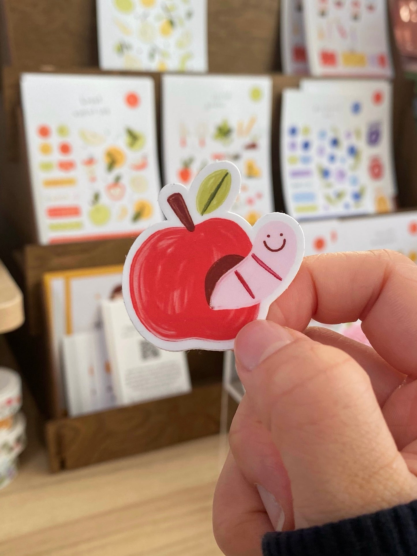 Apple Worm - Vinyl Sticker