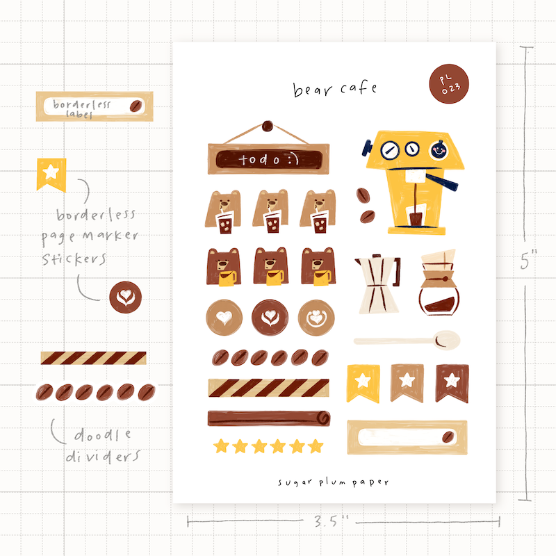 Bear Cafe - Sticker Sheet