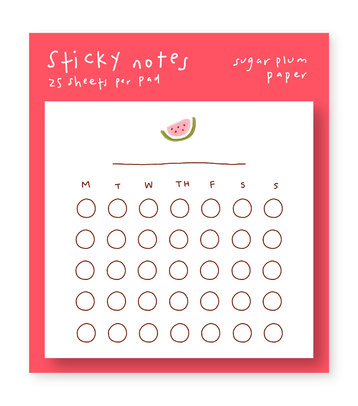 Watermelon Tracker - Blank POST-IT® Notes - 3X3"