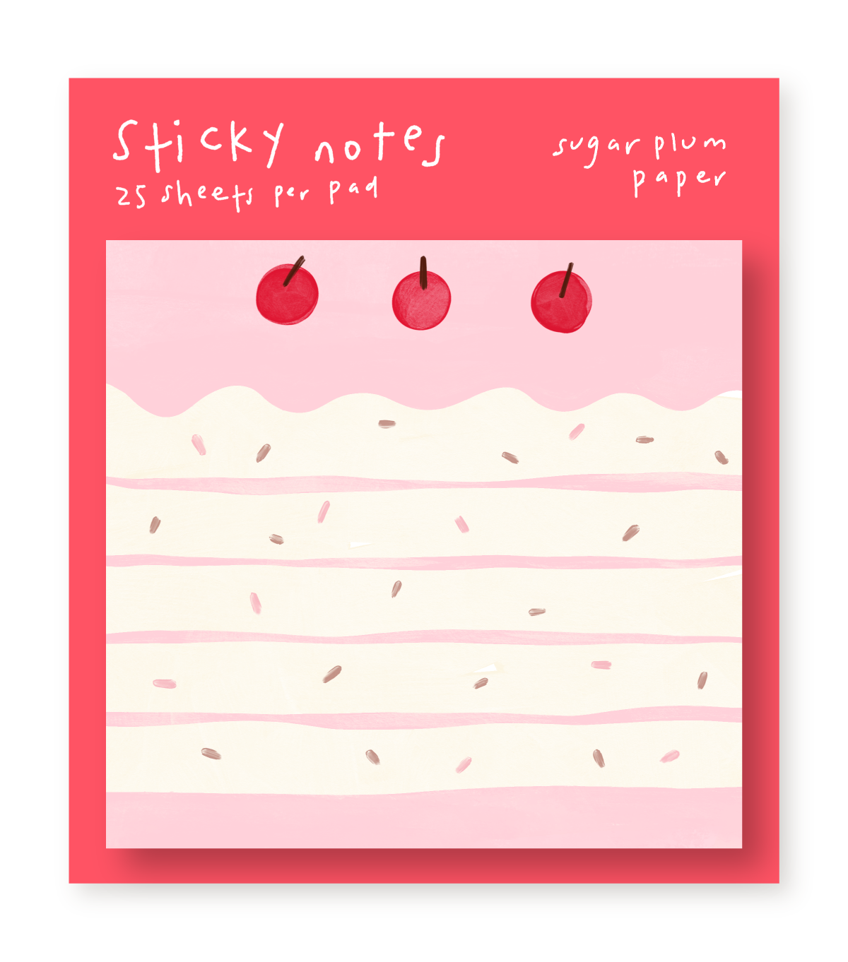 Cherry Confetti Cake - Blank POST-IT® Notes - 3X3"