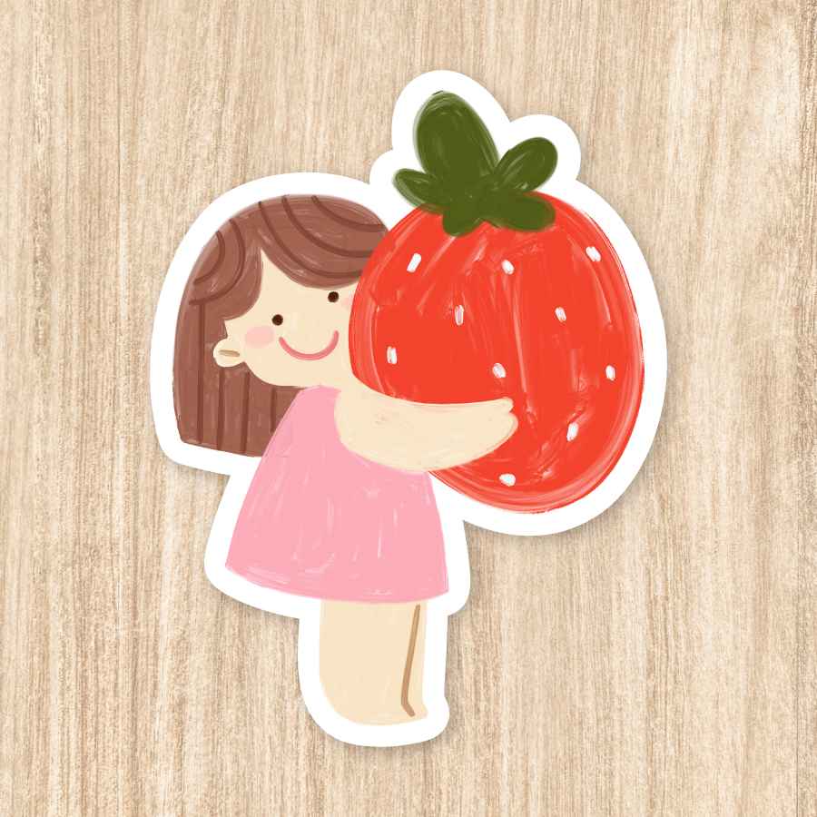 Strawberry Girl - Vinyl Sticker
