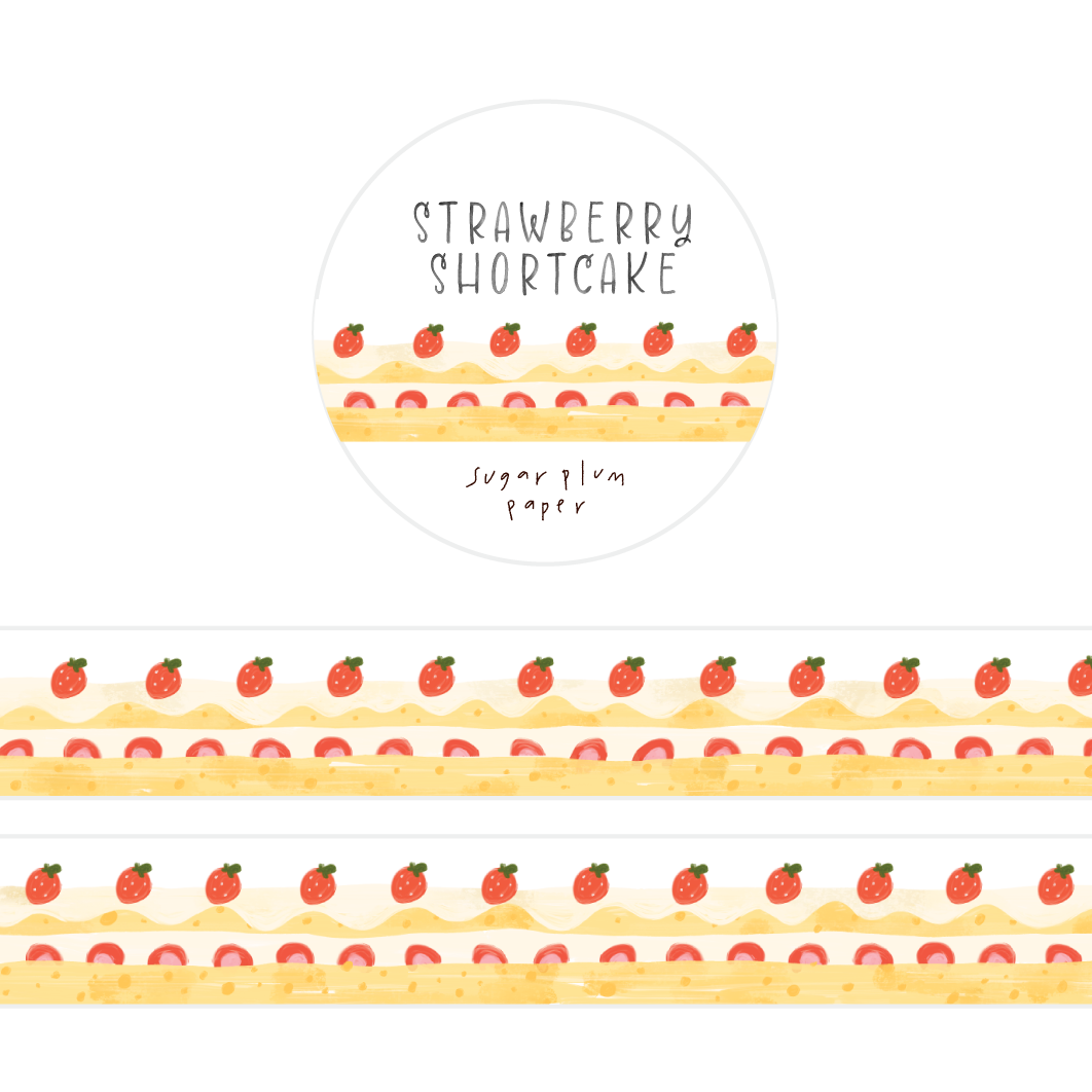 Strawberry Shortcake Cake - Washi Tape - 15mm x 10m