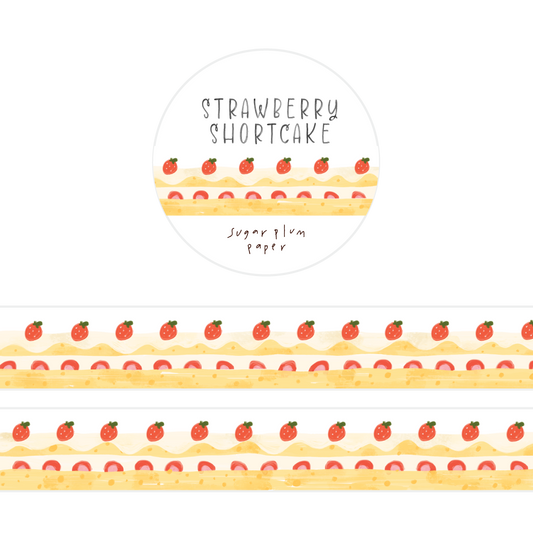 Strawberry Shortcake Cake - Washi Tape - 15mm x 10m